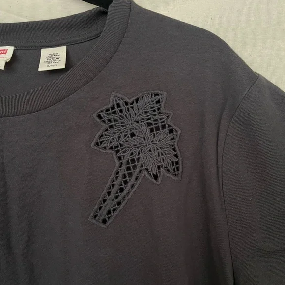 Levi’s Palm Tree Cutout T-shirt - Gray - Size XL - Picture 3 of 10